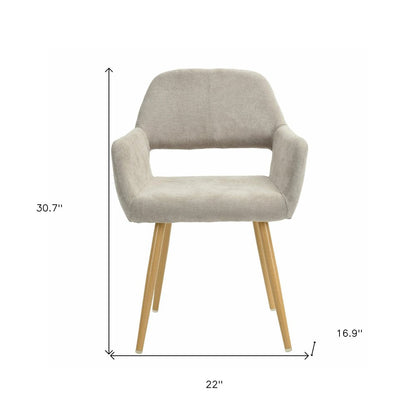 22" Gray and Brown Upholstered Arm Chair HomeRoots