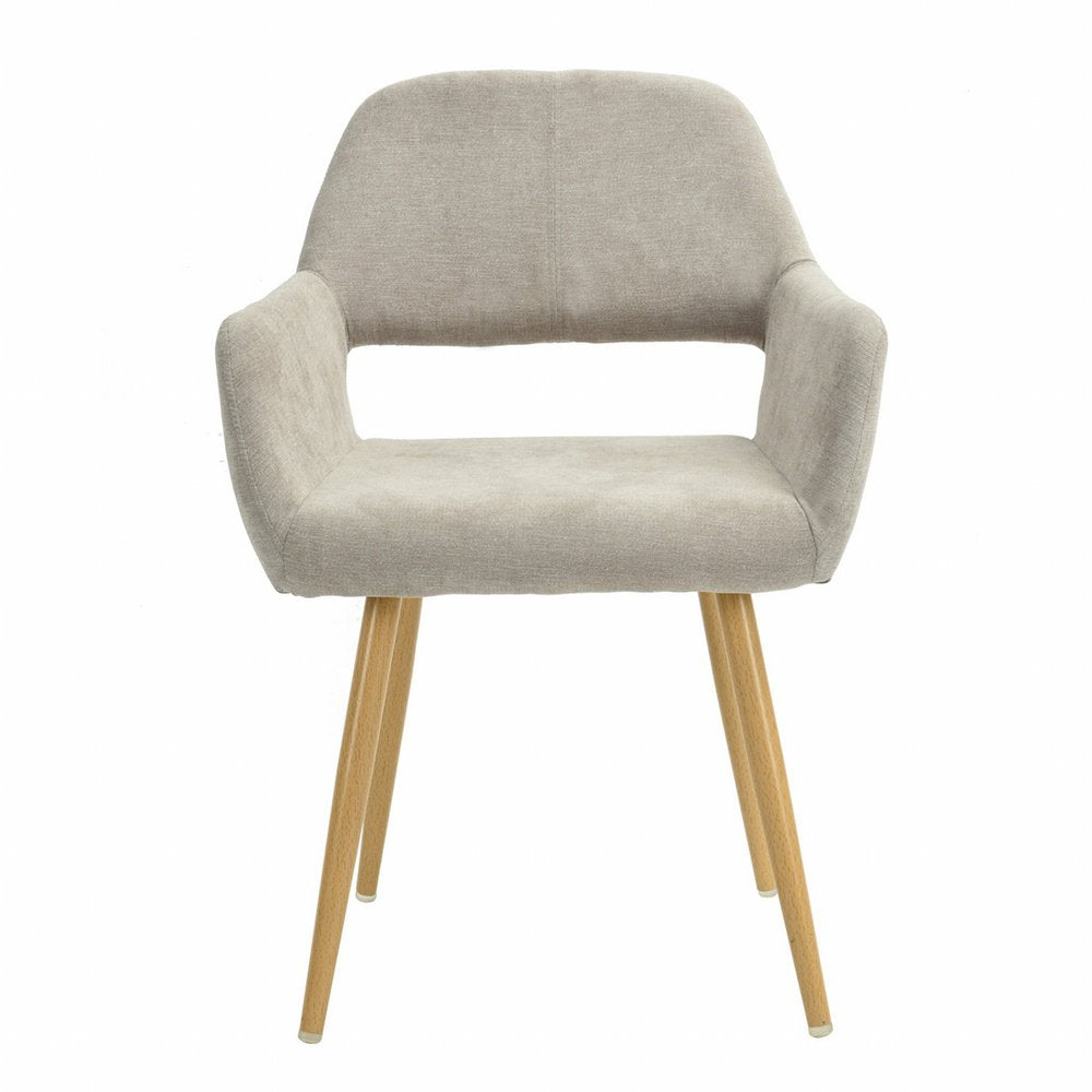 22" Gray and Brown Upholstered Arm Chair HomeRoots