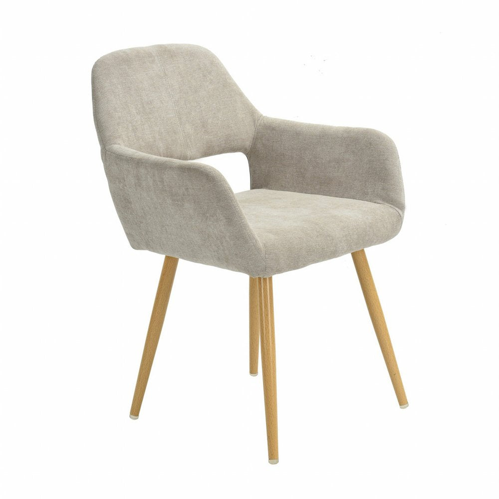 22" Gray and Brown Upholstered Arm Chair HomeRoots