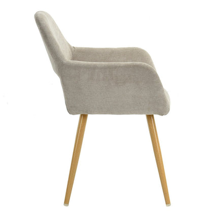 22" Gray and Brown Upholstered Arm Chair HomeRoots