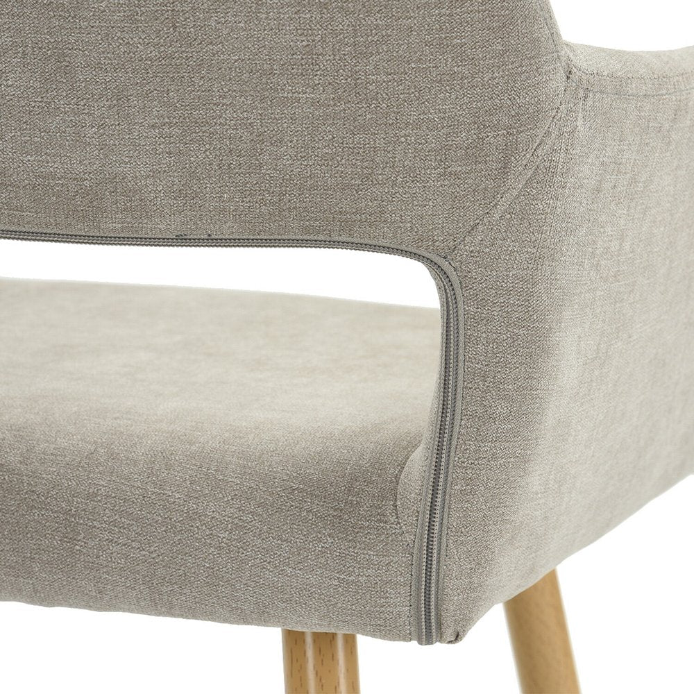 22" Gray and Brown Upholstered Arm Chair HomeRoots