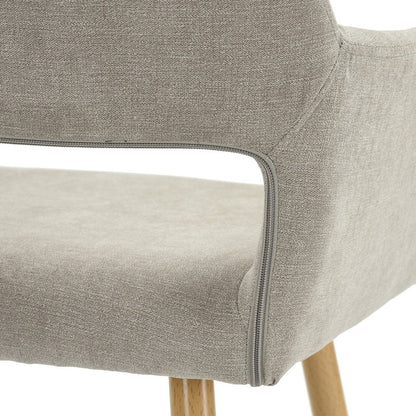 22" Gray and Brown Upholstered Arm Chair HomeRoots