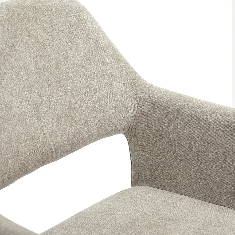 22" Gray and Brown Upholstered Arm Chair HomeRoots