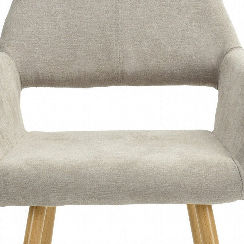 22" Gray and Brown Upholstered Arm Chair HomeRoots