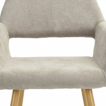 22" Gray and Brown Upholstered Arm Chair HomeRoots