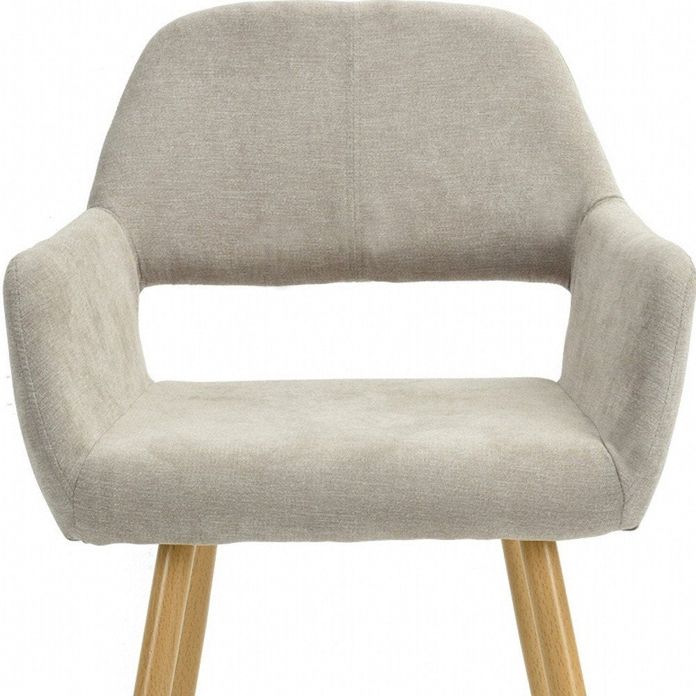22" Gray and Brown Upholstered Arm Chair HomeRoots