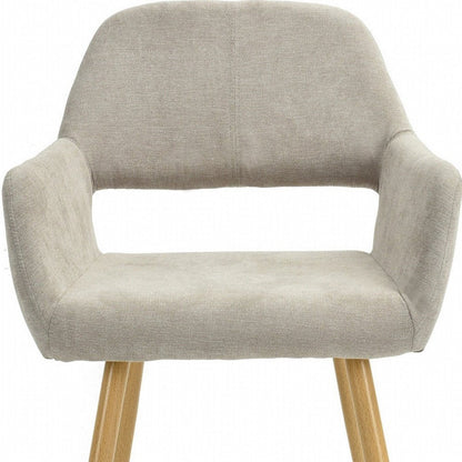 22" Gray and Brown Upholstered Arm Chair HomeRoots
