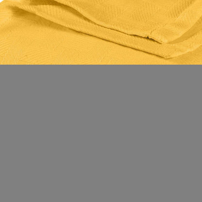California King Gold Cotton Basketweave Geometric Blanket HomeRoots