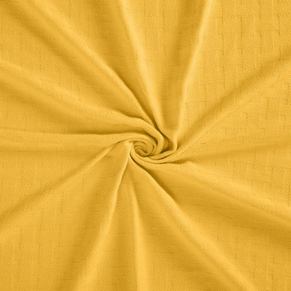 King Gold Cotton Basketweave Geometric Blanket HomeRoots