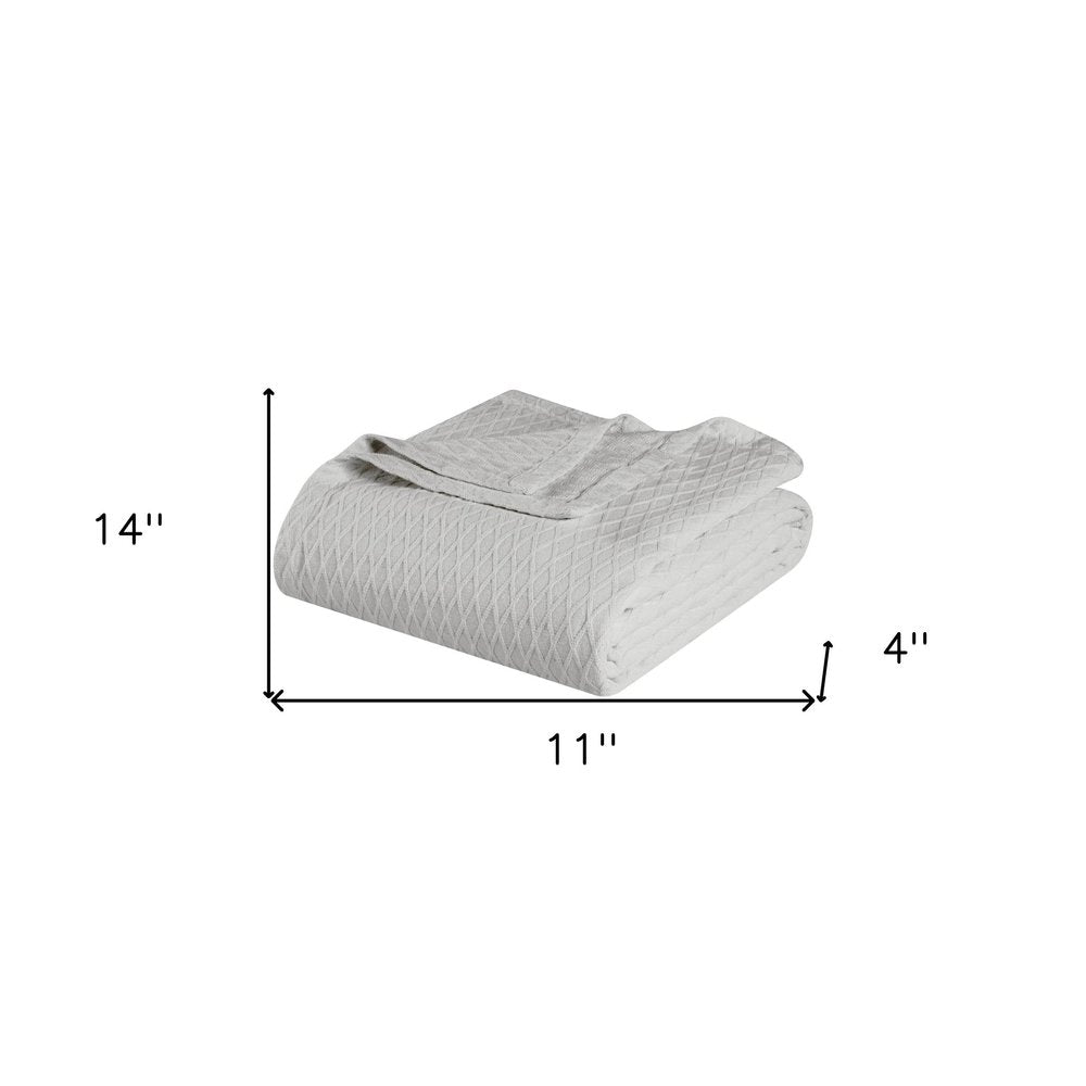 Queen Platinum Cotton Cable Knit Blanket — view 6