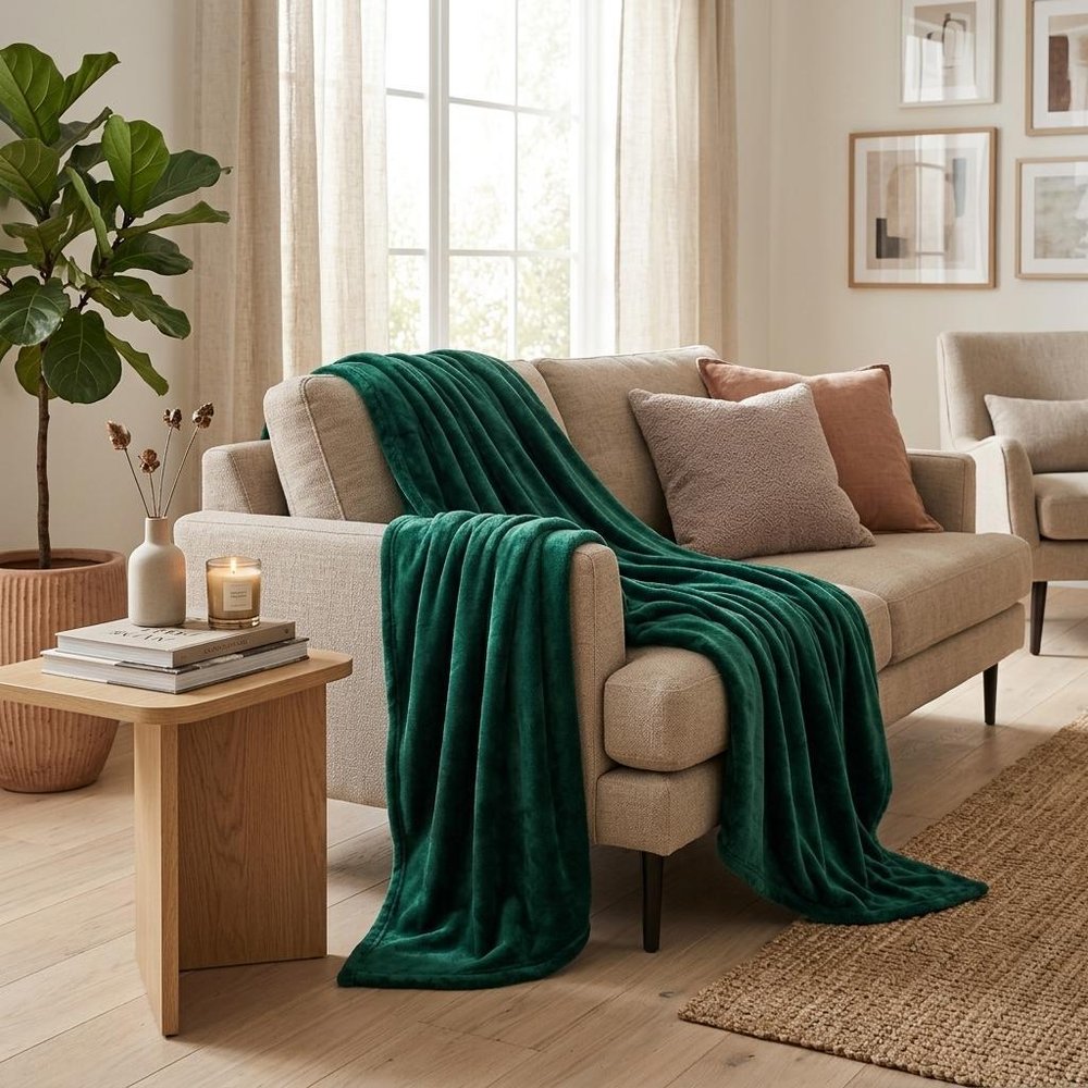 King Jungle Green Fleece Knitted Plush Blanket — view 8