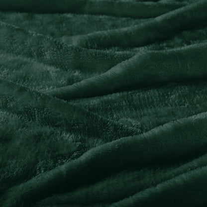 50" X 60" Hunter Green Fleece Plush Throw Blanket