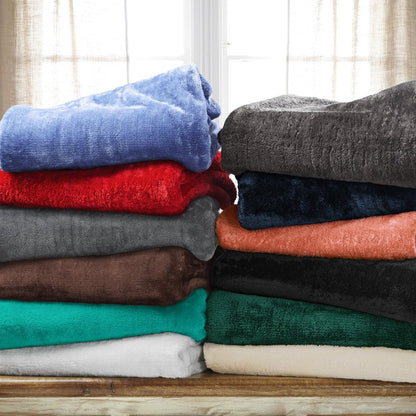 50" X 60" Hunter Green Fleece Plush Throw Blanket