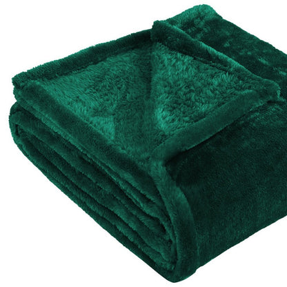 50" X 60" Hunter Green Fleece Plush Throw Blanket