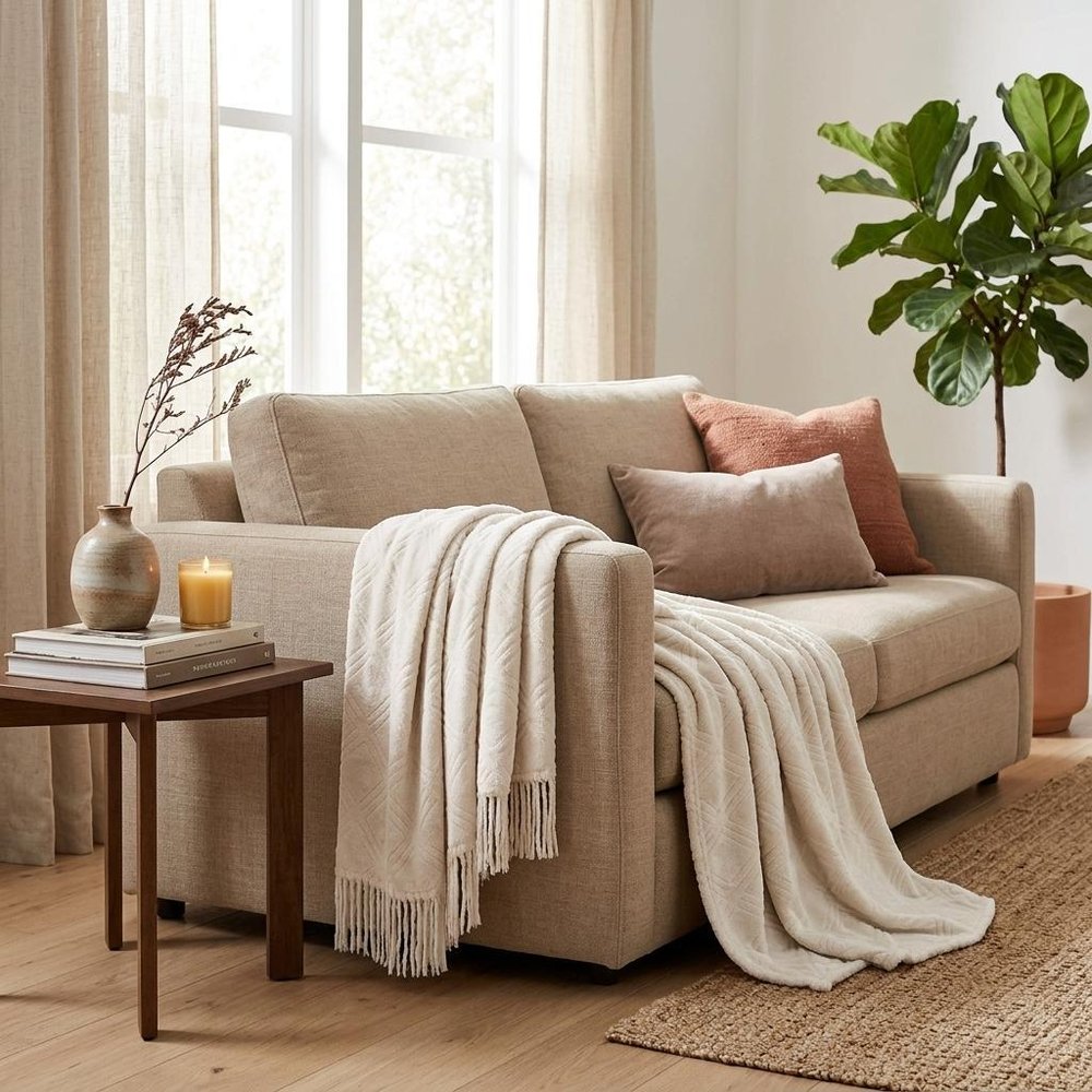 King Ivory Flannel Geometric Plush Blanket — view 8