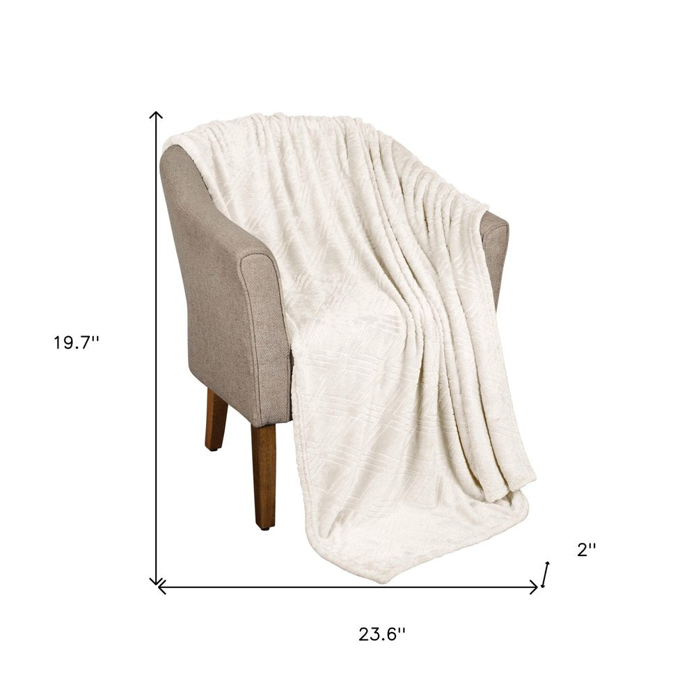 King Ivory Flannel Geometric Plush Blanket — view 5