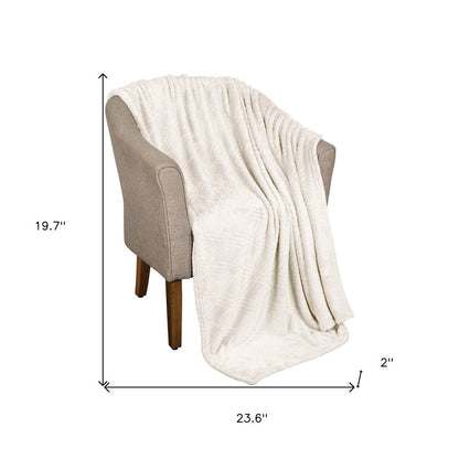 King Ivory Flannel Geometric Plush Blanket