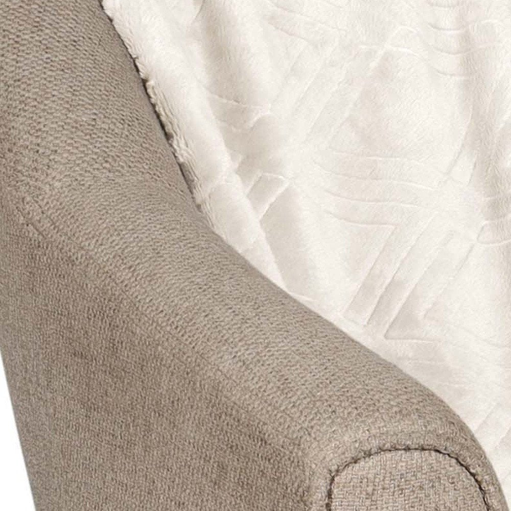 King Ivory Flannel Geometric Plush Blanket — view 6