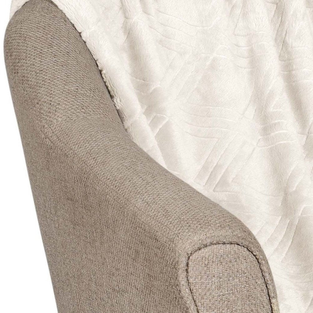 King Ivory Flannel Geometric Plush Blanket — view 7