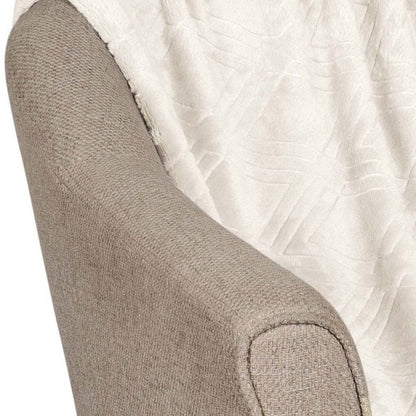 King Ivory Flannel Geometric Plush Blanket