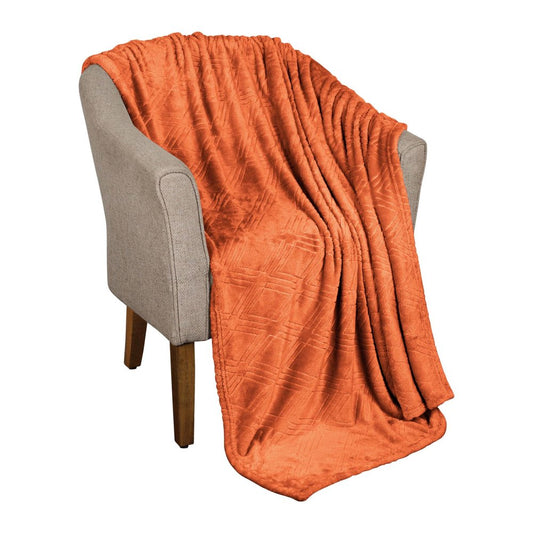 King Rust Flannel Knitted Plush Blanket