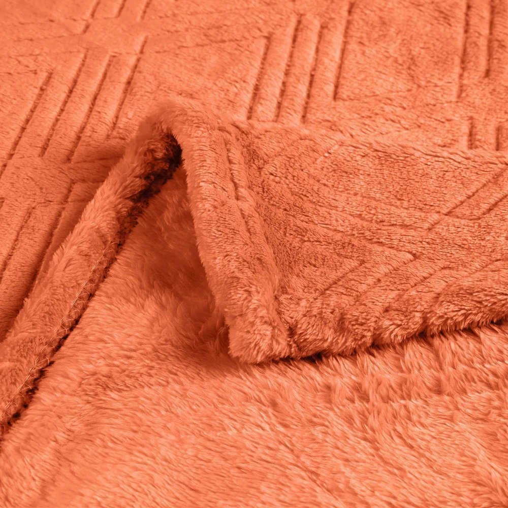 King Rust Flannel Knitted Plush Blanket — view 2