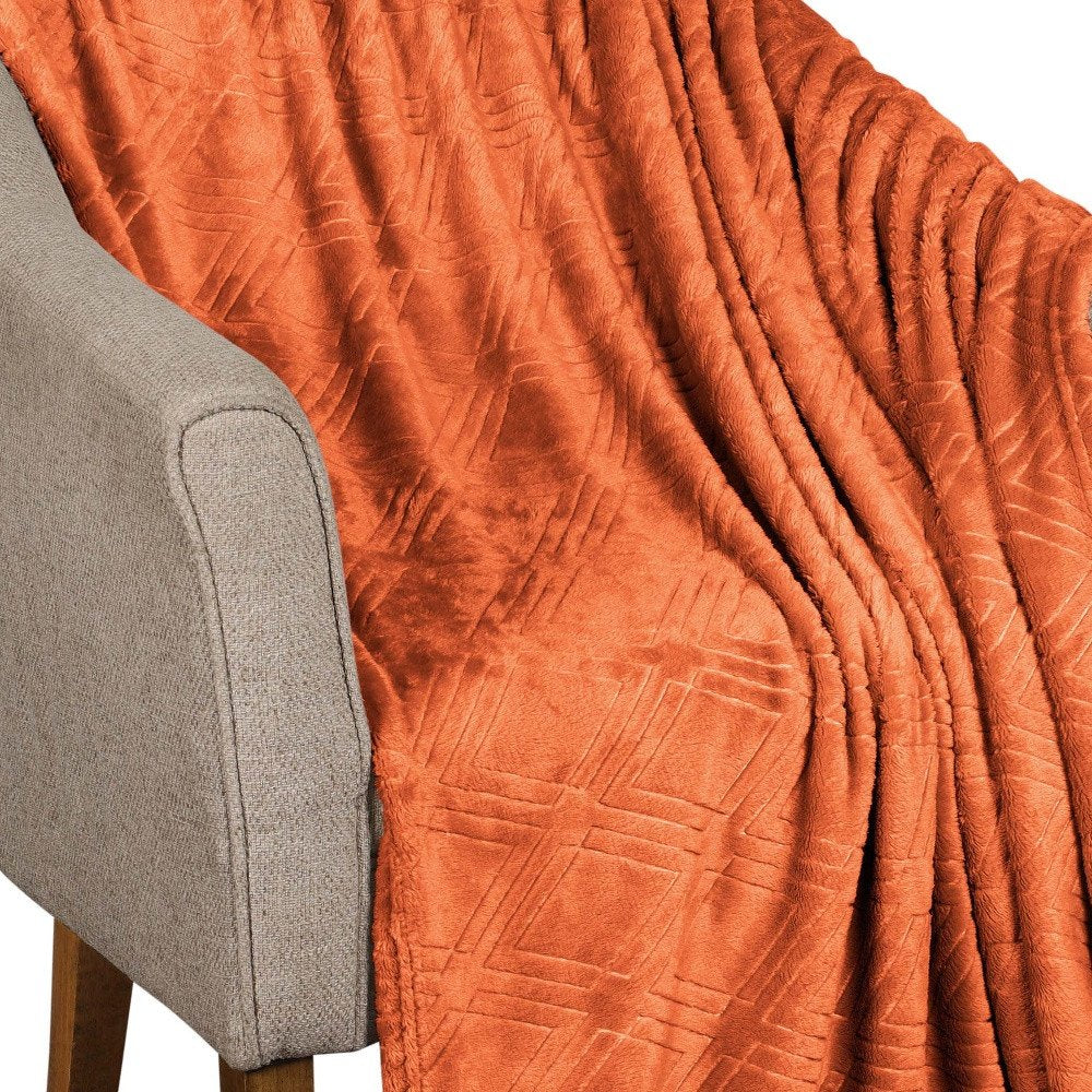 King Rust Flannel Knitted Plush Blanket