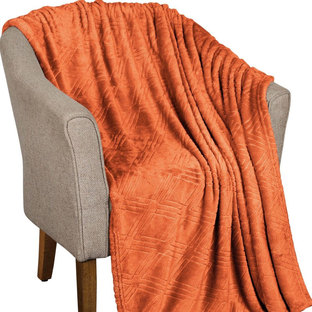 King Rust Flannel Knitted Plush Blanket — view 6