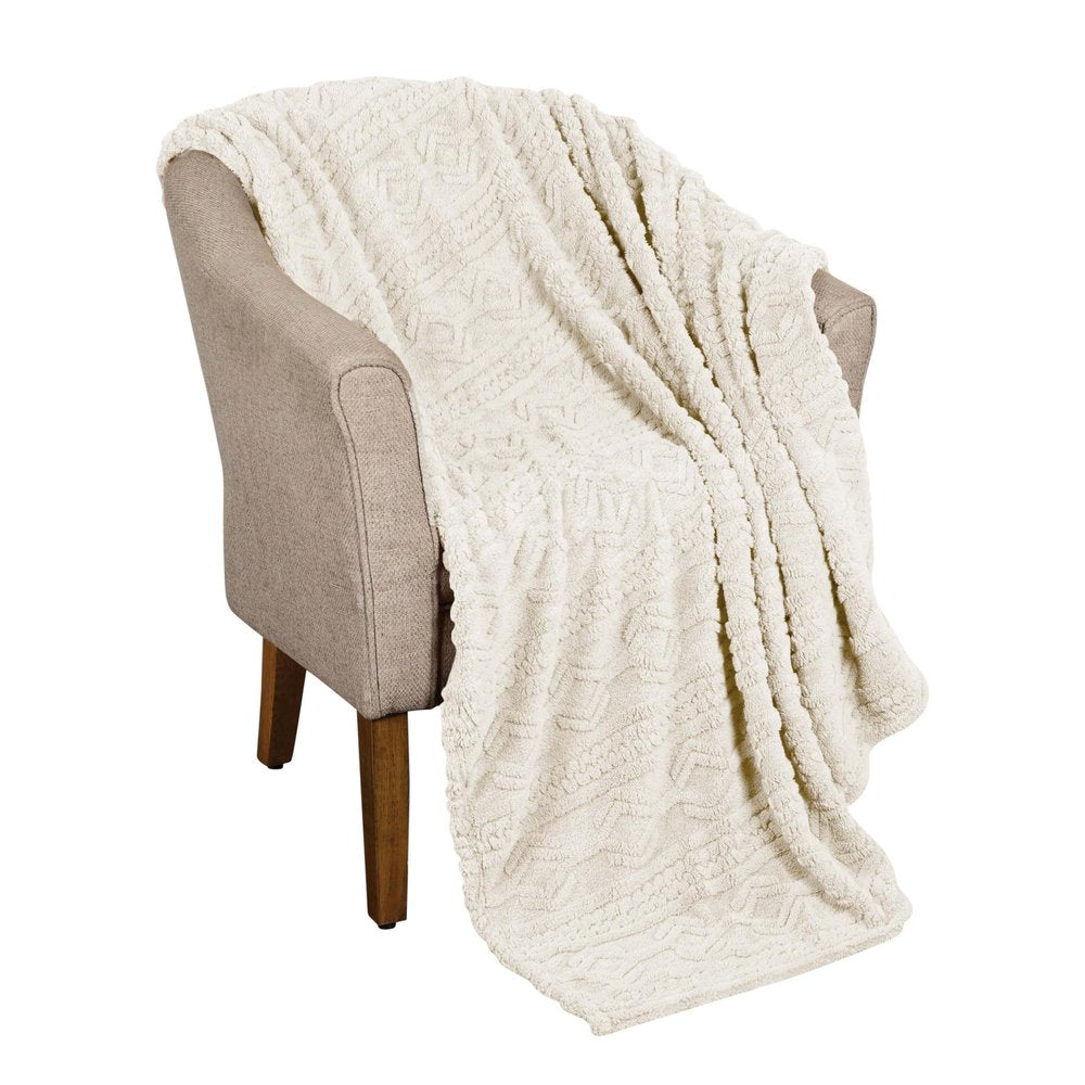 King Ivory Fleece Knitted Plush Blanket — view 1