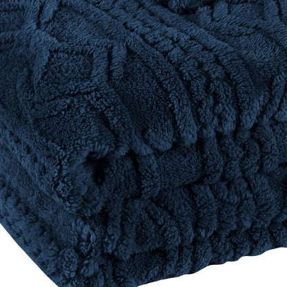 King Navy Blue Fleece Knitted Plush Blanket