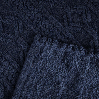 King Navy Blue Fleece Knitted Plush Blanket