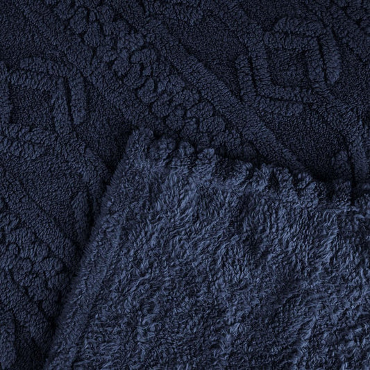 King Navy Blue Fleece Knitted Plush Blanket