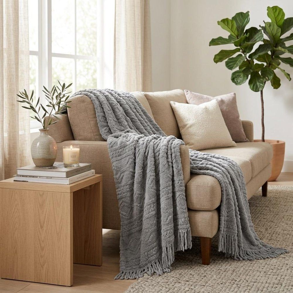 King Platinum Fleece Knitted Plush Blanket — view 7