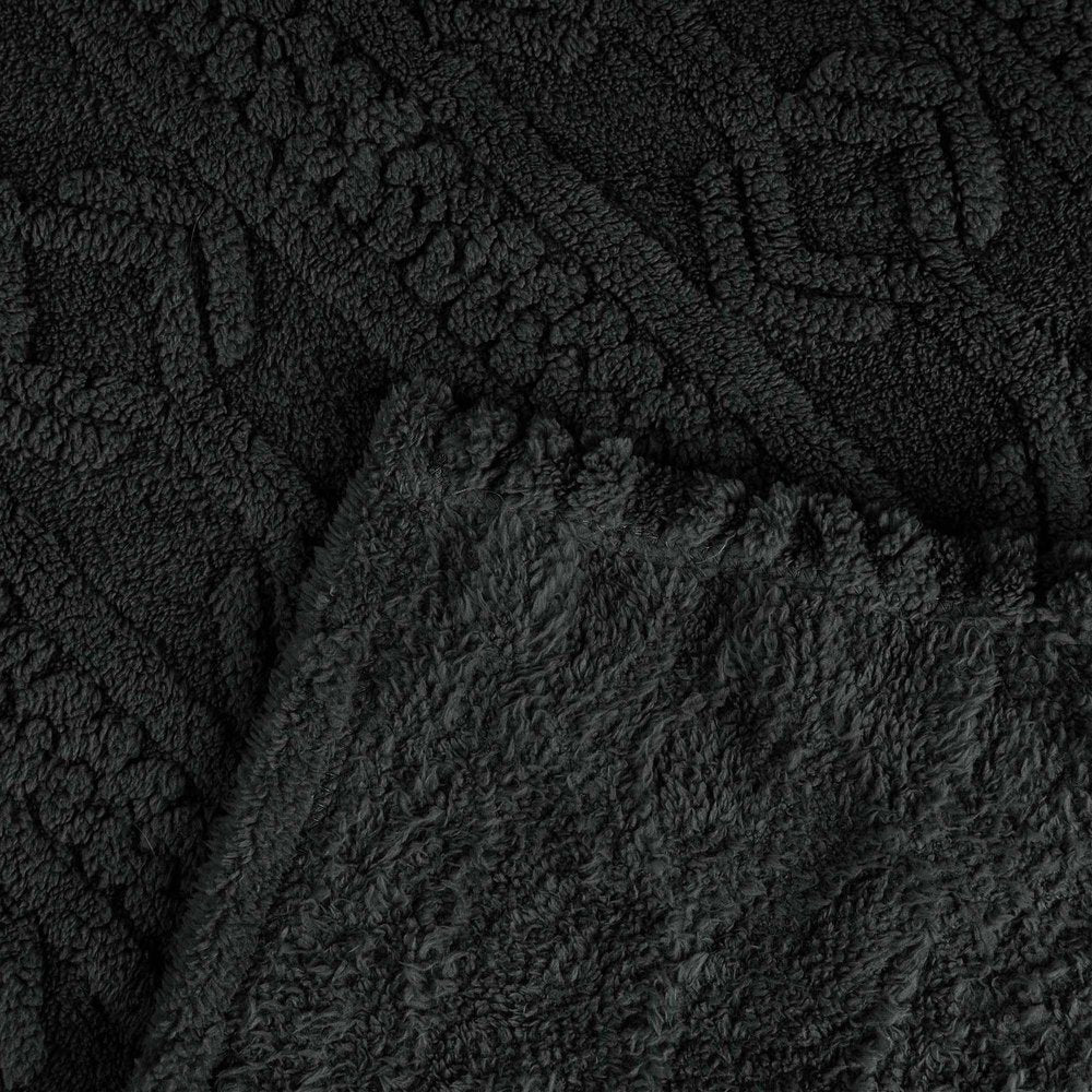 Twin Black Fleece Geometric Plush Blanket — view 4