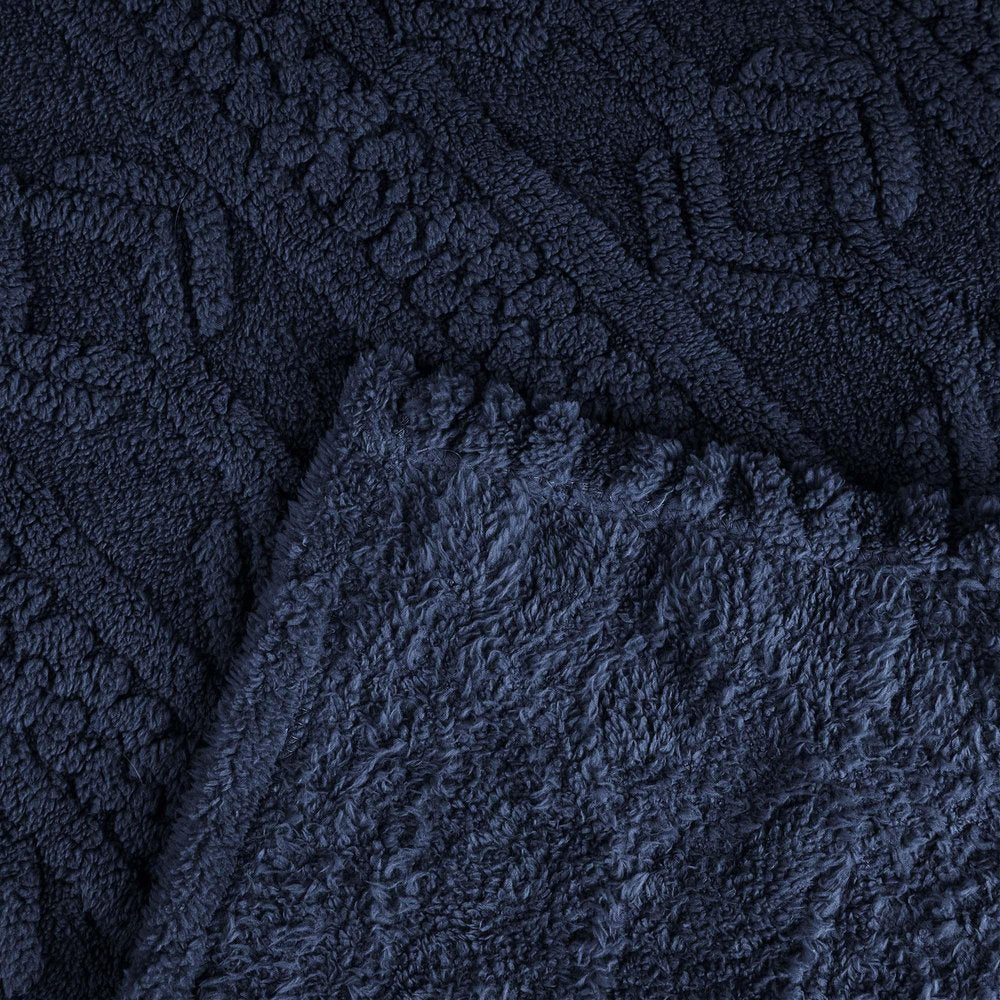 Twin Navy Blue Fleece Geometric Plush Blanket — view 2