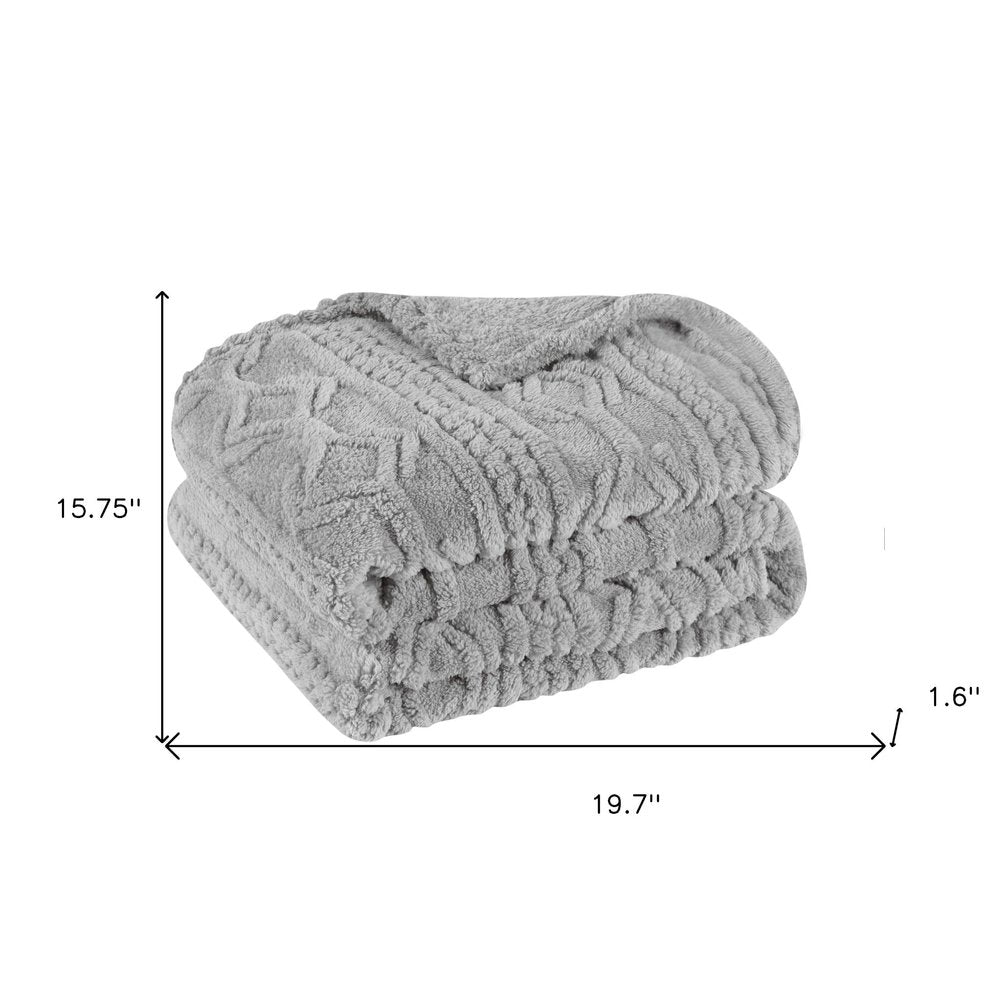 Twin Platinum Fleece Geometric Plush Blanket — view 7