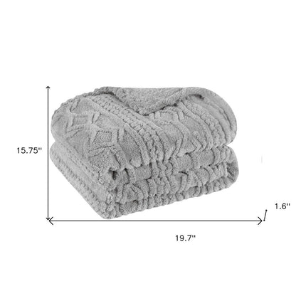 Twin Platinum Fleece Geometric Plush Blanket