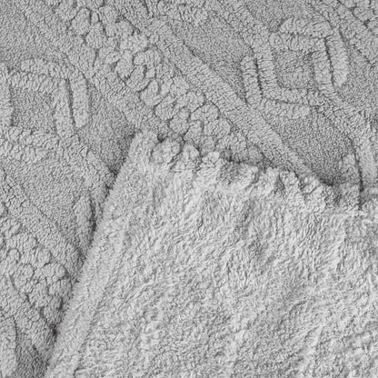 Twin Platinum Fleece Geometric Plush Blanket
