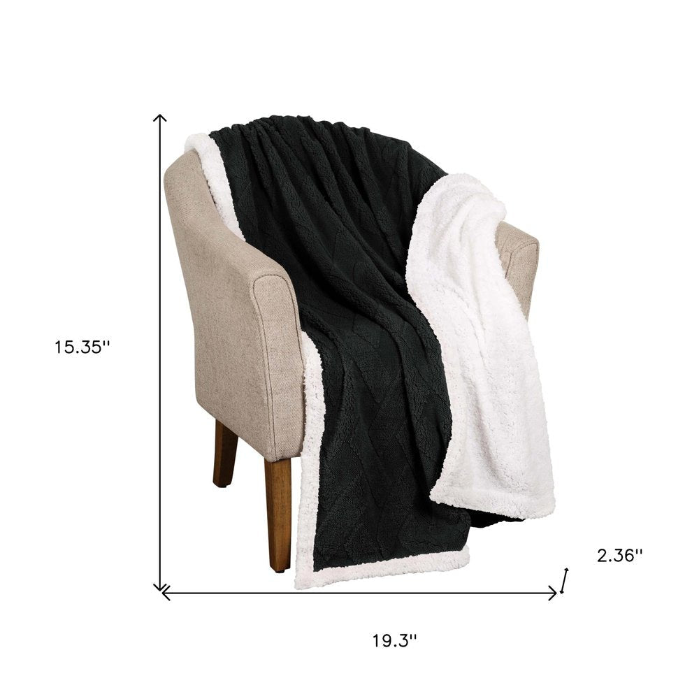 Queen Black Fleece Knitted Plush Blanket — view 5