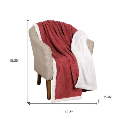 Queen Red And Orange Fleece Geometric Plush Blanket