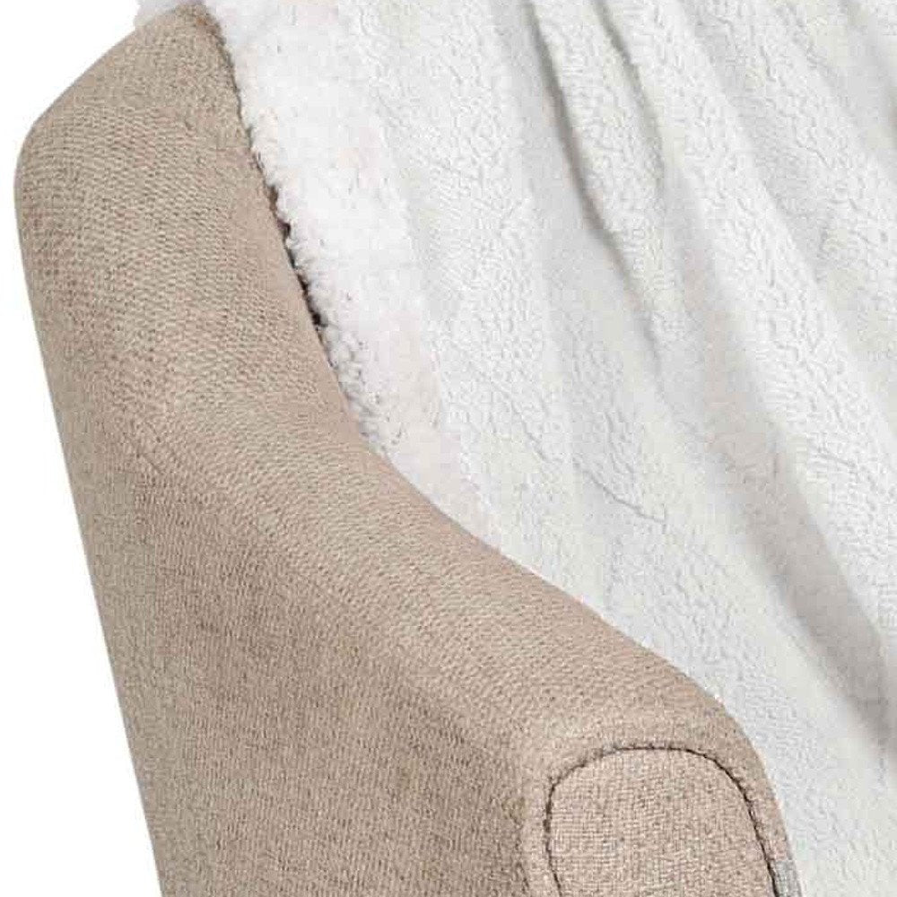 Queen White Fleece Knitted Plush Blanket — view 7