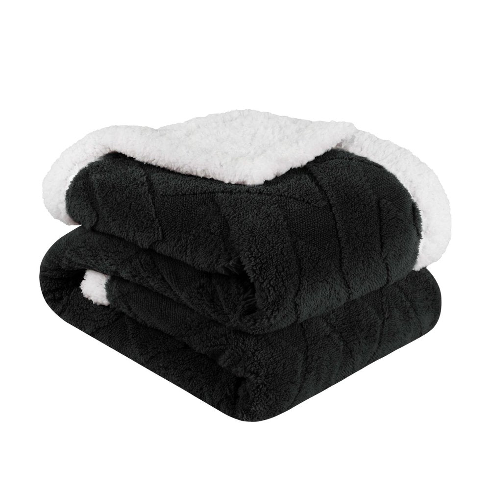 King Black Fleece Knitted Plush Blanket — view 3