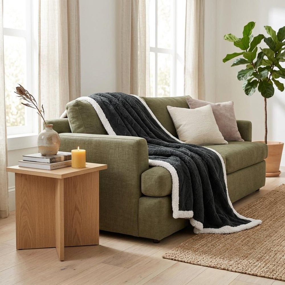 King Black Fleece Knitted Plush Blanket — view 8