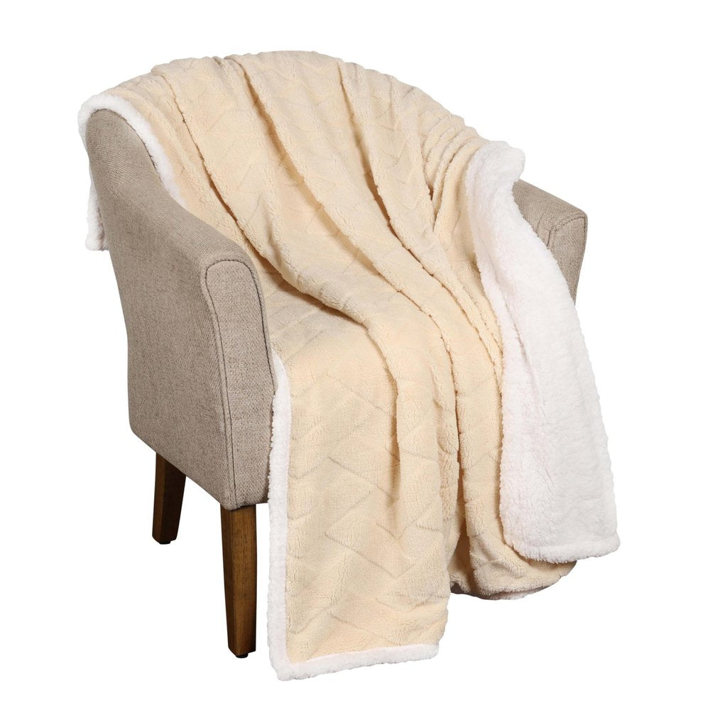 King Cream Fleece Knitted Plush Blanket — view 1