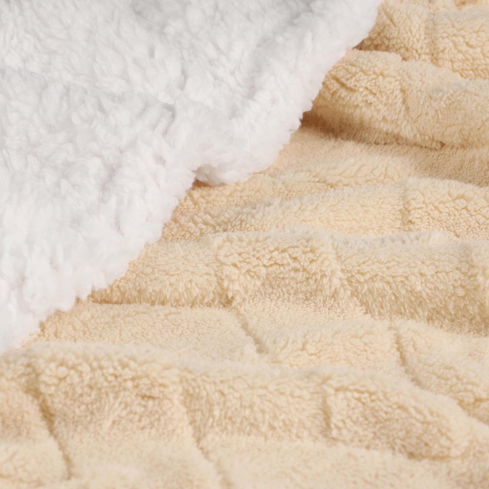 King Cream Fleece Knitted Plush Blanket — view 2