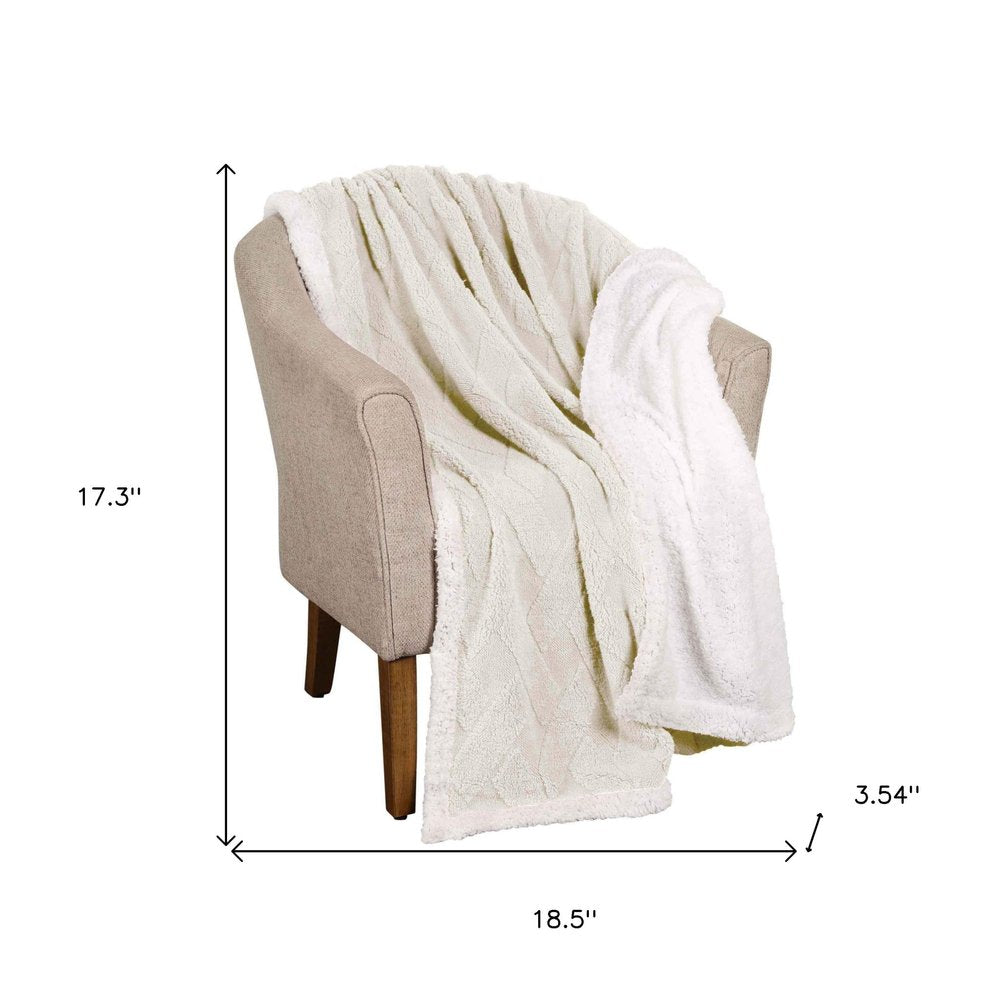 King Ivory Fleece Geometric Plush Blanket — view 5