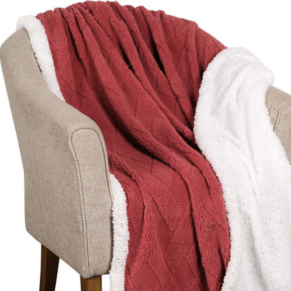King Red And Orange Fleece Knitted Plush Blanket