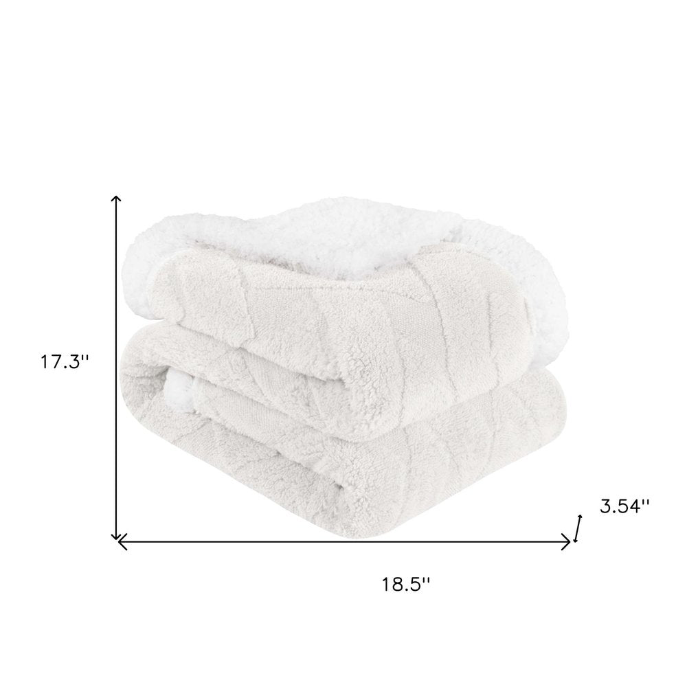 King White Fleece Knitted Plush Blanket — view 1