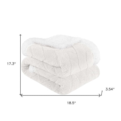 King White Fleece Knitted Plush Blanket