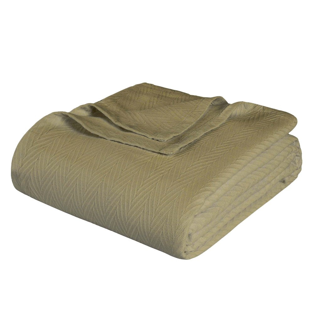 California King Sage Cotton Chevron Blanket — view 3